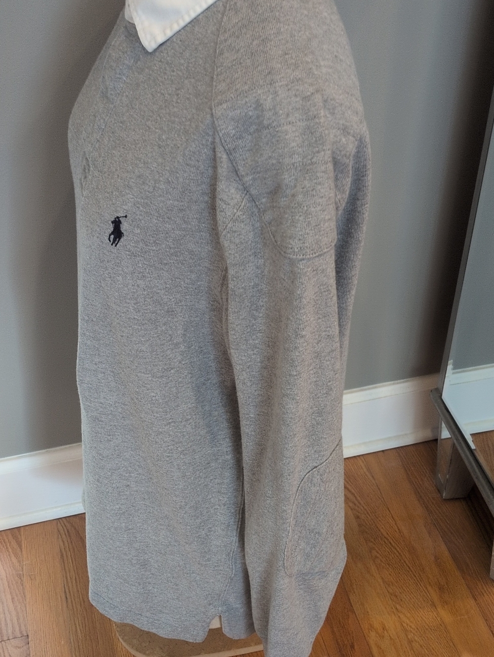 Men's Polo by Ralph Lauren Heather Gray Long-Sleeve Rugby Polo Large - Picture 5 of 11